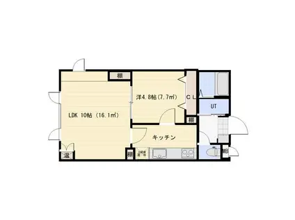 PALAZZO麻生II(1LDK/3階)の間取り写真