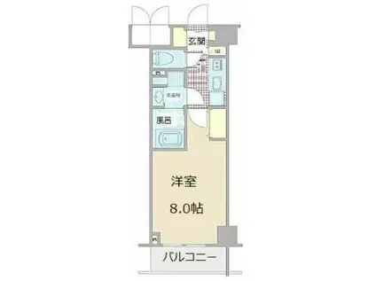 コンシェリア東京 BAYSIDE COURT(1K/2階)の間取り写真