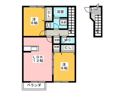 サンパティーク A(2LDK/2階)の間取り写真