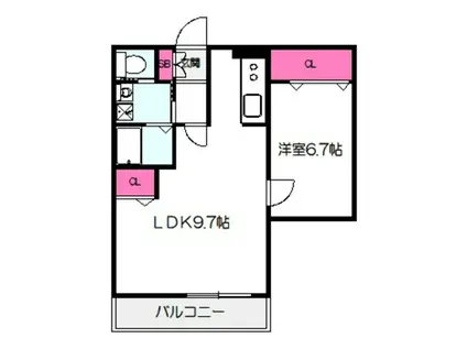 和 ハイツII(1LDK/4階)の間取り写真