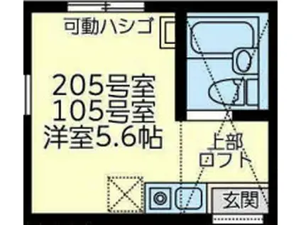 ユナイト保土ヶ谷グローラルオーラ(ワンルーム/1階)の間取り写真