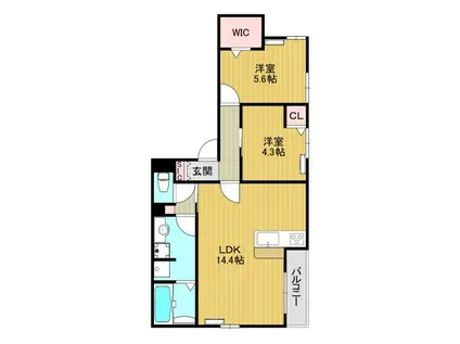 エスタブレ平野西(2LDK/2階)の間取り写真