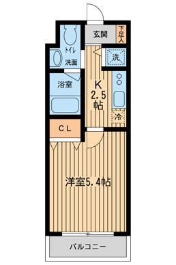 S-FORT西船橋(1K/1階)の間取り写真