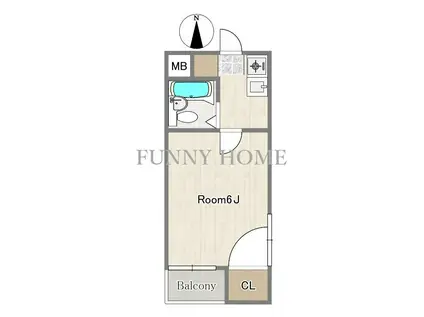 ハイム南雲(1K/2階)の間取り写真