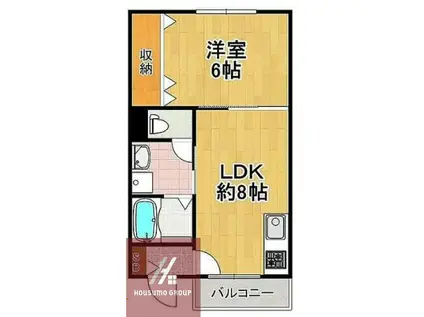 グレイス泉尾(1LDK/2階)の間取り写真