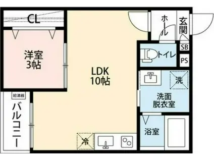 GRANDBLUE SHOHOI(1LDK/3階)の間取り写真