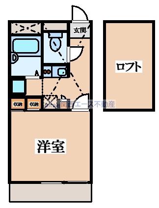 レオパレスQ(1K/1階)の間取り写真