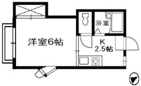 カーサレシェンテ(1K/1階)の間取り写真
