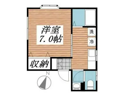 エクセルコート(1K/1階)の間取り写真