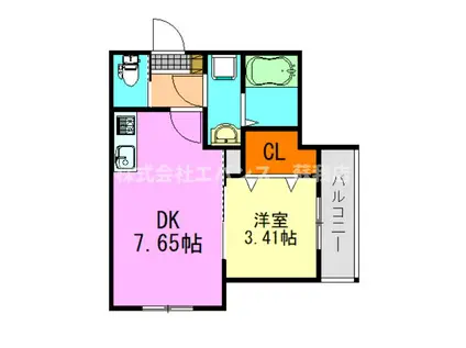 SUN HORIZON I(1DK/2階)の間取り写真