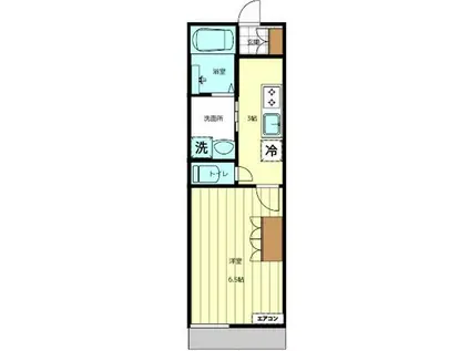 グリシーナ北習志野(1K/2階)の間取り写真