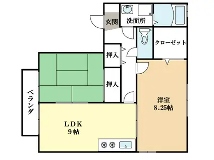 パレドール棚倉(2LDK/2階)の間取り写真