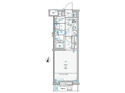 プレミアムキューブ飯田橋エムオー(1K/1階)の間取り写真