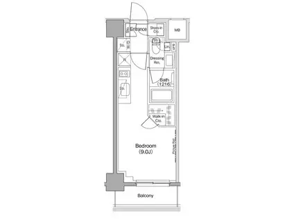 ザ・パークハビオ西大井(ワンルーム/4階)の間取り写真