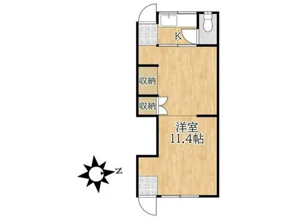 M&BハウスⅠ(1K/1階)の間取り写真