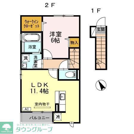 メゾンK2(1LDK/2階)の間取り写真