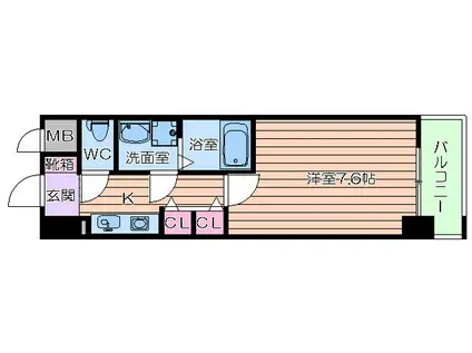 サムティー中之島公園南(1K/5階)の間取り写真