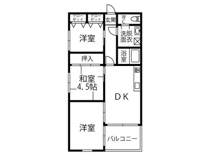 ガーデンコート碌山(3DK/3階)の間取り写真