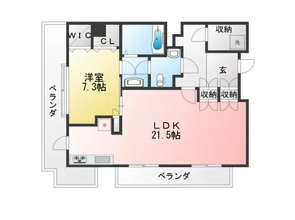 朋山ヒルズ(1LDK/3階)の間取り写真
