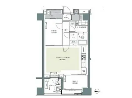 パークハウス東中野リヴゴーシュ(2LDK/2階)の間取り写真