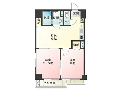 セイコーガーデン11大塚(2DK/6階)の間取り写真