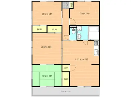 グランドフィネス(4LDK/2階)の間取り写真