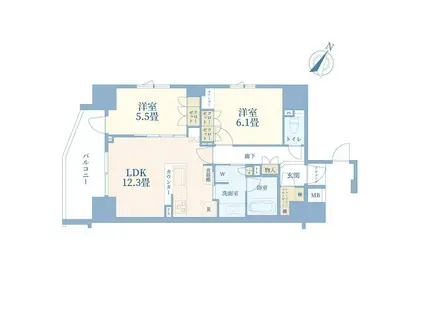 コンフォルテハイム本駒込(2LDK/12階)の間取り写真