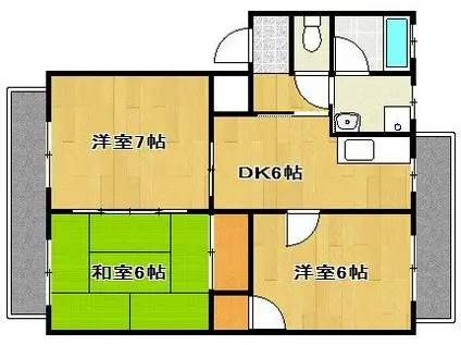 シンフォニーB(3DK/1階)の間取り写真