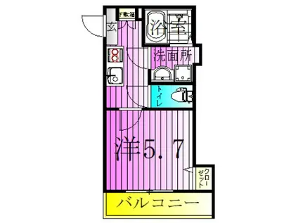 メルディア小台2丁目(1K/1階)の間取り写真