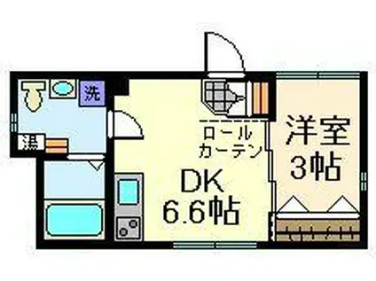 N SIDE北千住(1DK/4階)の間取り写真