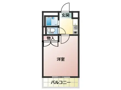 クレインヒルなぎさ(1K/2階)の間取り写真