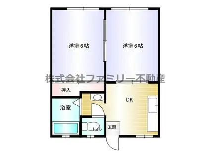 グリーンハイツ A棟(2DK/2階)の間取り写真