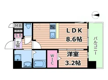 プレサンス東淀川駅前プロ―シェ(1LDK/14階)の間取り写真