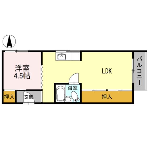 J-HOUSE駅南(1LDK/2階)の間取り写真