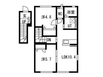 ルピナス(2LDK/2階)の間取り写真