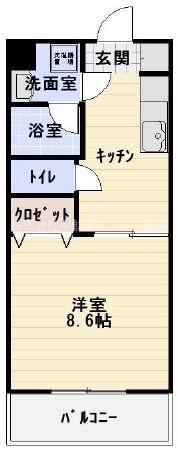 ヴェルデコート(1K/2階)の間取り写真