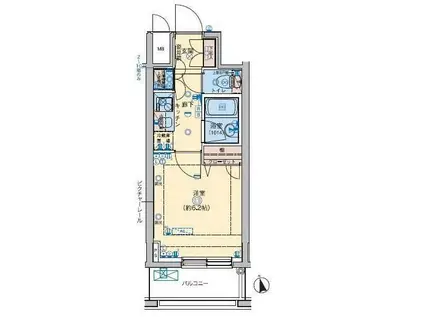 ブライズ品川南ル・リオン(1K/2階)の間取り写真