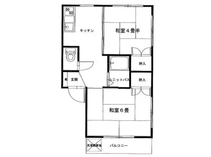 かつら苑(2K/1階)の間取り写真