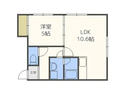 リラコート24(1LDK/2階)の間取り写真