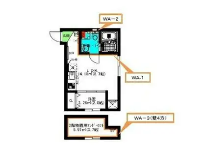 クレマチス名古屋西(1LDK/2階)の間取り写真