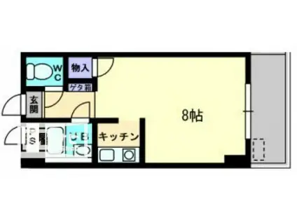 コンコート志度(1K/4階)の間取り写真