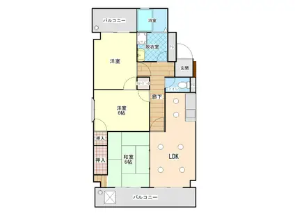 メゾン城下通(3LDK/3階)の間取り写真