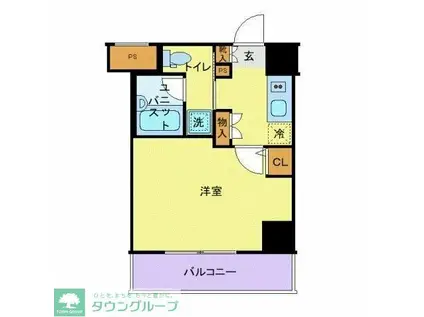 スカイコート品川南大井2(1K/6階)の間取り写真