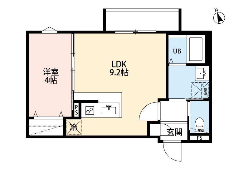 ベルタ検見川(1LDK/2階)の間取り写真