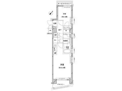 コンフォリア目黒八雲(1LDK/2階)の間取り写真