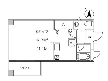 ツインリーブス(ワンルーム/5階)の間取り写真