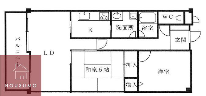 ガーデンヒルズ(2LDK/3階)の間取り写真