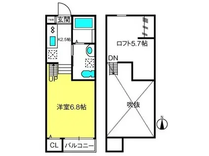 アクアプレイス日進(ワンルーム/1階)の間取り写真