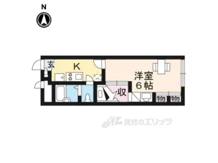 レオパレス 八条(1K/1階)の間取り写真