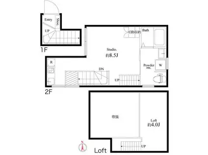 アパルトメント梅丘グランデ(ワンルーム/2階)の間取り写真